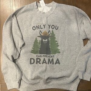 Gildan Gray Llama Graphic Sweatshirt